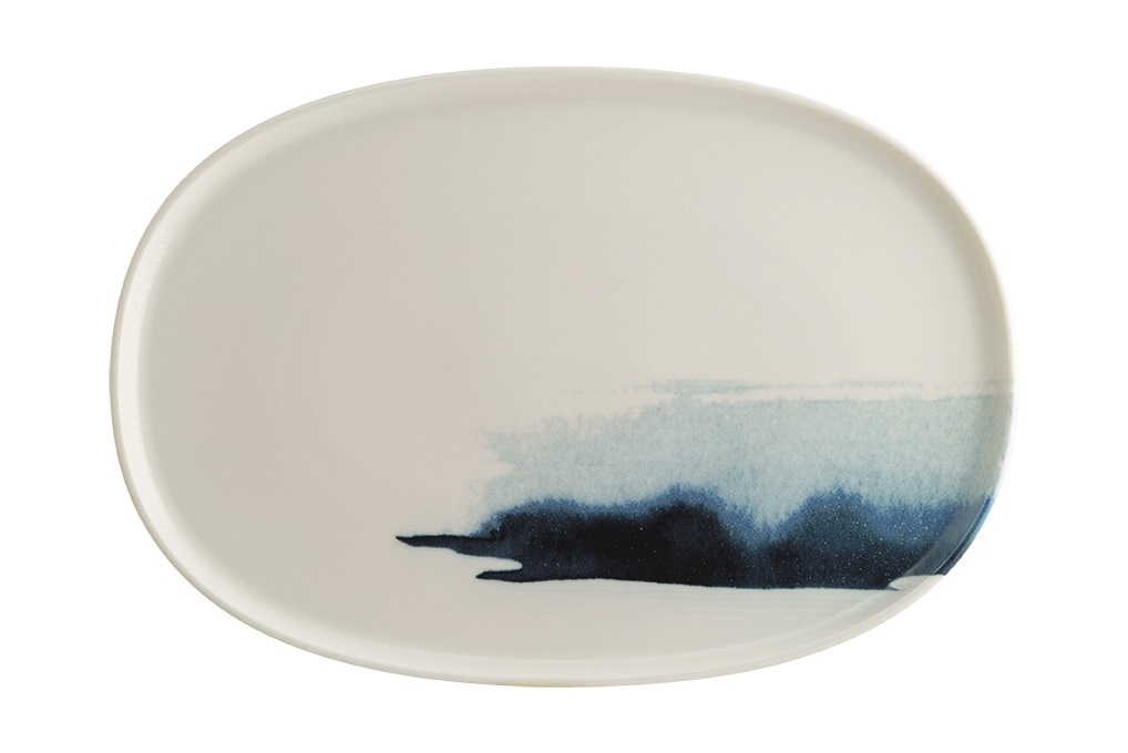 Блюдо овальное 340*230 мм. Блю Вэйв, форма Хюгге Bonna /1/6/534/ ВДОХНОВЕНИЕ
