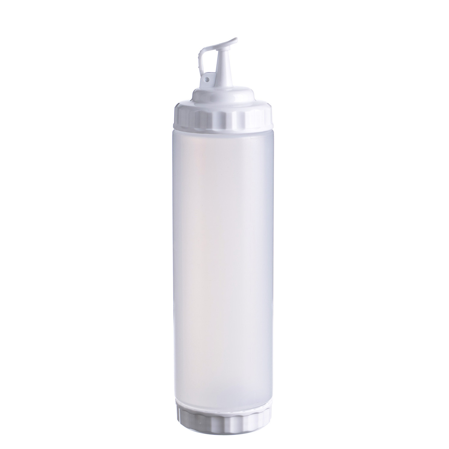 Емкость для соуса  750 мл. d=70 мм. h=270 мм. с 2 крышками прозрачная, крышки белые GP /1/96/