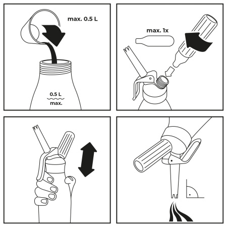 Сифон (кремер) для взбивания сливок  0,5 л. нерж./нерж. MasterWhip /1/