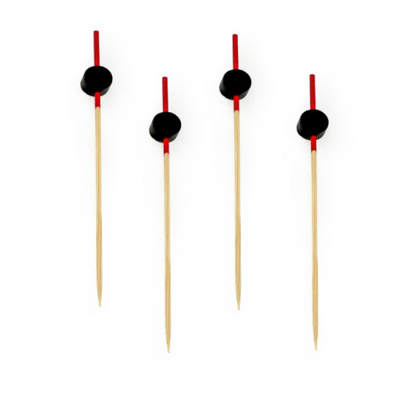 Пики 12 см. 100 шт/уп бамбук Шайба черная /1/