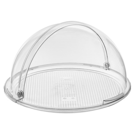 Крышка для подносов,корзин Roll-Top d=40 см. h=20 см. с ручками, поликарбонат, прозрачная GP /1/6/ 
