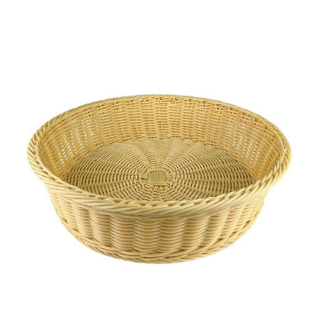 Корзина для хлеба круглая d=21 см. h=6 см. бежевая полиротанг MGprof /1/
