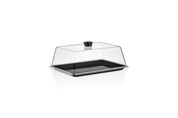 Поднос для подачи 27*21 см. поликарбонат, черный б/крышки (крышка 76834) GP /1/24/