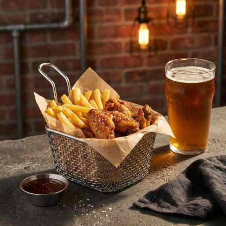 Корзинка для подачи прямоугольная 100*80 мм. h=60 мм. 400 мл. нерж. MGsteel /1/6/144/ АКЦИЯ