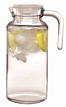 Кувшин 1,3 л. d=75 мм. h=230 мм. с прозрачн. пластик. крышкой Бейзик /6/144/