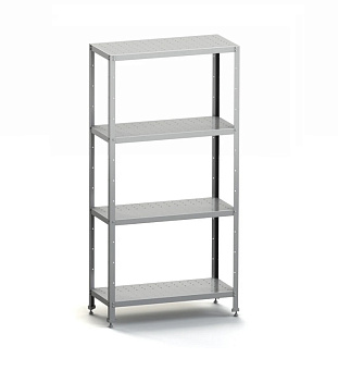 Стеллаж кухонный 1200*600*1600 мм., 4 перфорир. полки нерж., стойки нерж., разборный MGsteel /1/ АКЦИЯ