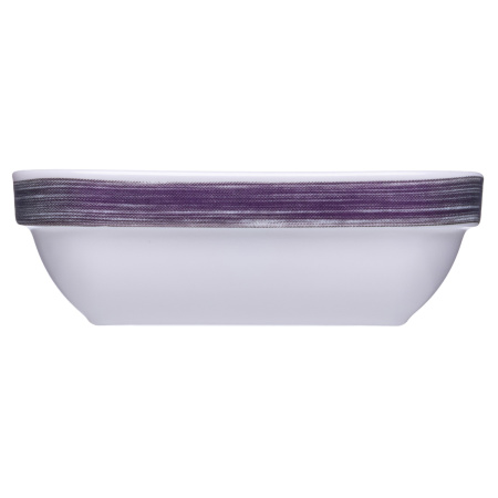 Салатник квадр. 110*110 мм. 200 мл. h=37 мм. сиреневый край штабелир. Браш /1/6/24/ АКЦИЯ