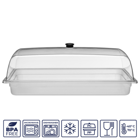 Крышка для гастроем., подносов 1/1 53*32,5 см. h=12,5 см. поликарбонат, прозрачная GP/1/6/ 