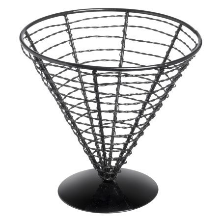 Корзинка для подачи коническая d=180 мм. h=175 мм. 1400 мл. кованное железо, черная MGsteel /1/24/ АКЦИЯ