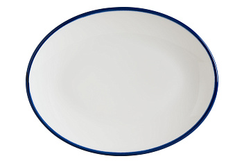 Блюдо овальное 310*240 мм. Линеа Синий, форма Мув Bonna /1/6/582/