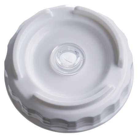 Емкость для соуса  500 мл. d=70 мм. h=166 мм. с 2 крышками, с силик. носик. широкая прозрачная, крышки белые GP /1/96/